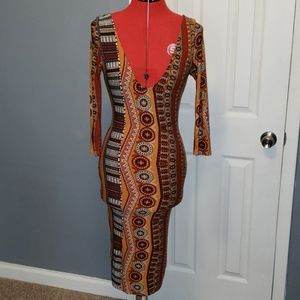 Tribal Print midi dress